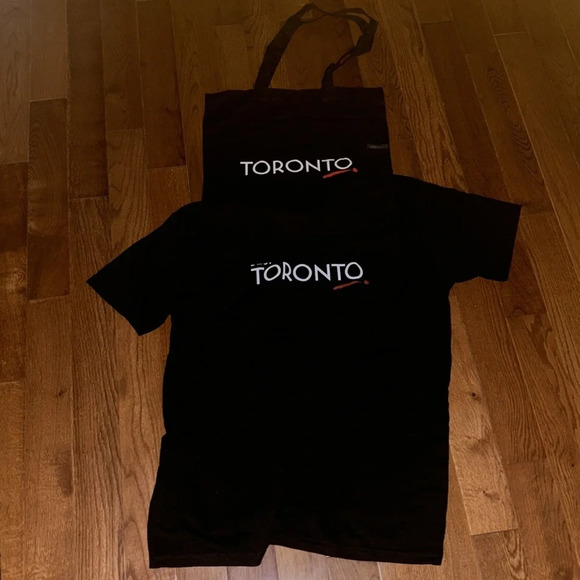 Vintage style Toronto scripted blackTote Bag T-shirt set - Picture 6 of 15